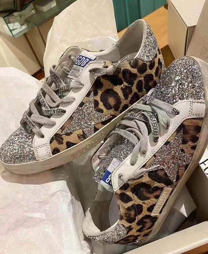 GGDB chip high version small dirty shoe leopard silver star couple shoes 34-40 male 41-44-fced3890